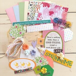 Spring Junk Journal & Scrapbooking Ephemera Kit, 40+ Curated Pieces